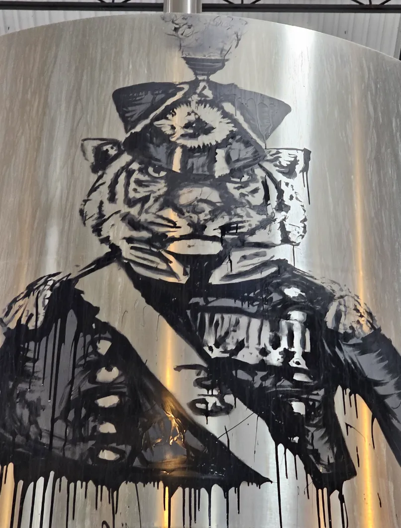 One of the large tanks art work.