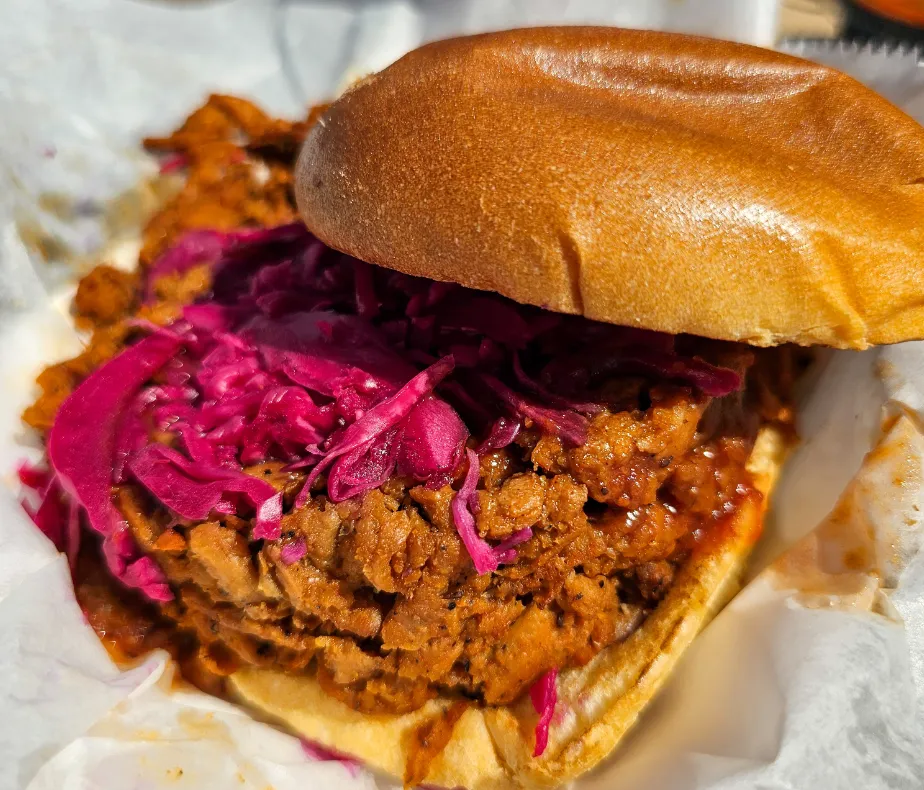 A chicken sandwich from M-N-Ms