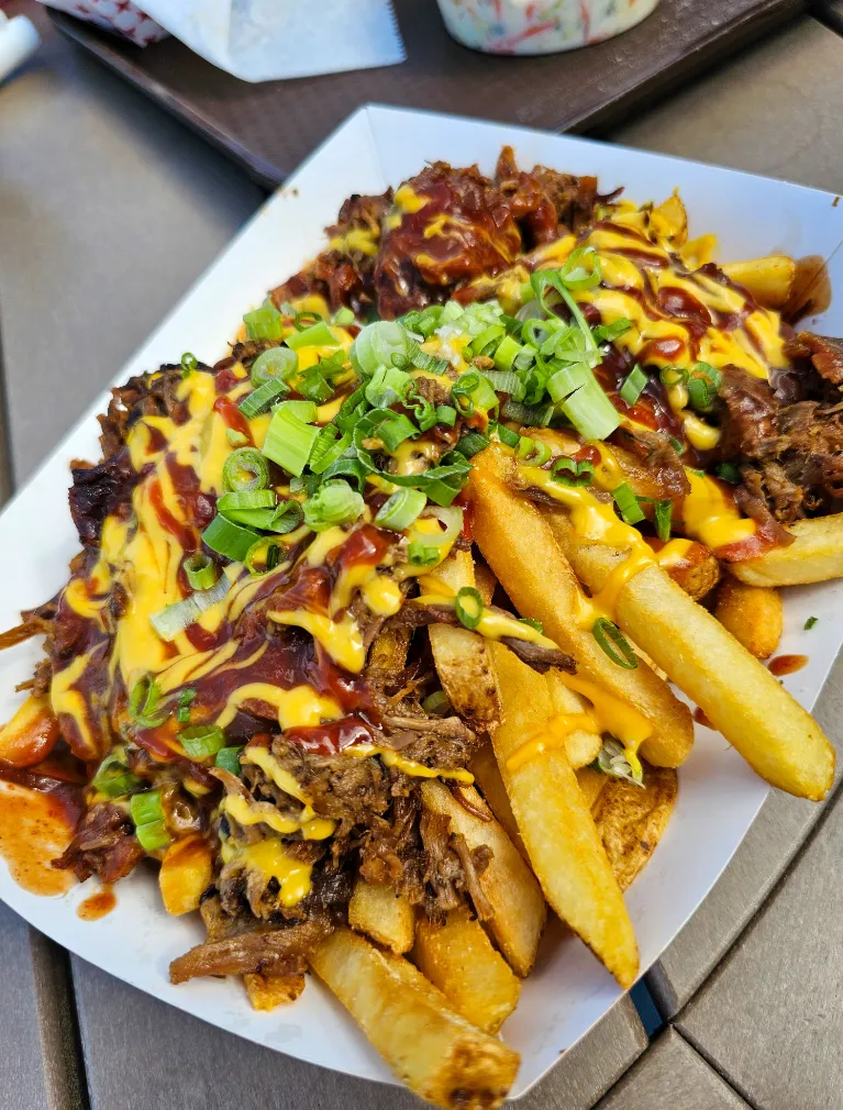 Fries with everything on it from M-N-Ms